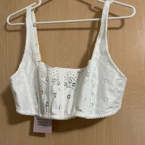 Savage x fenty “Bombshell Broderie Lace Bralette” in white